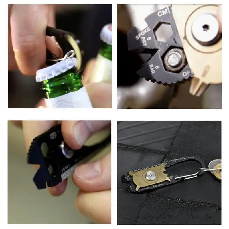 20 In 1 Multi-Tool Cutter Stainless Steel Wrench Screwdriver EDC Keychain Multi Functional Outdoor Accessories 20 In 1 Multi-Tool Cutter Stainless Steel Wrench Screwdriver EDC Keychain Multi Functional Outdoor Accessories