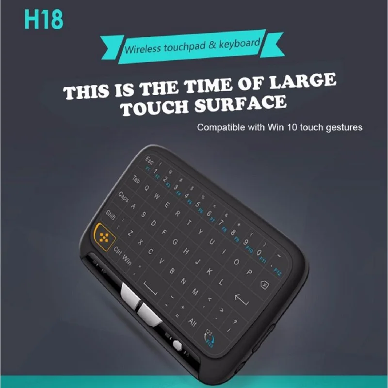 

Original H18 Wireless Virtual Keyboard Touchpad Mice Mini USB 2.4Ghz Air Mouse Rubber with Li Battery for PC Xbox 360 PS4 TV Box