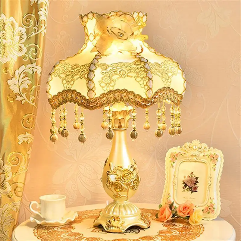 Noel Noche Европейский деко Mariage Lamp Cabeceira Abajur Quarto Para El Dormitorio Luminaria Lampara De Mesa Настольный