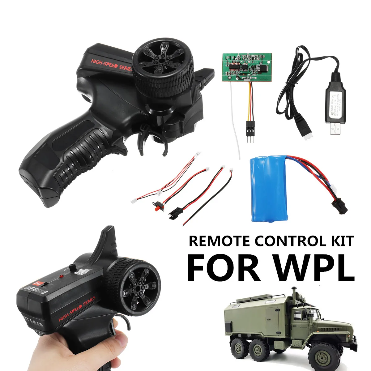 

Power/Motor/LED Light/Switch Line Upgrade Remote Control Kit For WPL Full Scale RC Crawler Car Truck Toys Part Accessories