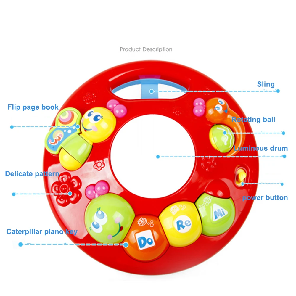 Гусеничный обучающий стол Музыкальный обучающий стол пластиковые цвета Электрический светодиодный культивировать интерес Sing Song Study