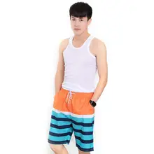 Популярные летние мужские полосатые пляжные шорты для серфинга, быстросохнущая одежда для плавания, купальный костюм, плавки, пляжная одежда, спортивные шорты