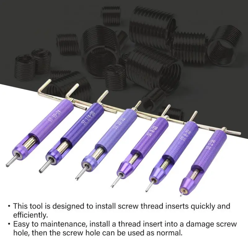

50Pcs Stainless Steel Wire Thread Insert Coiled Wire Inserts Screw Thread Insert Install Tool M2-56*1.5D Threaded Repair Insert