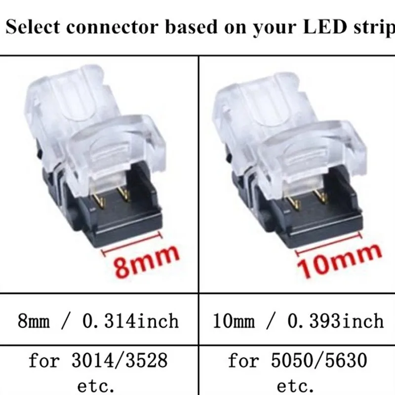 5 шт. 2pin один цвет 4Pin RGB 5Pin RGBW 8 мм 10 мм 12 мм светодиодные ленты для провода разъем не водонепроницаемый IP20 IP65 водонепроницаемый