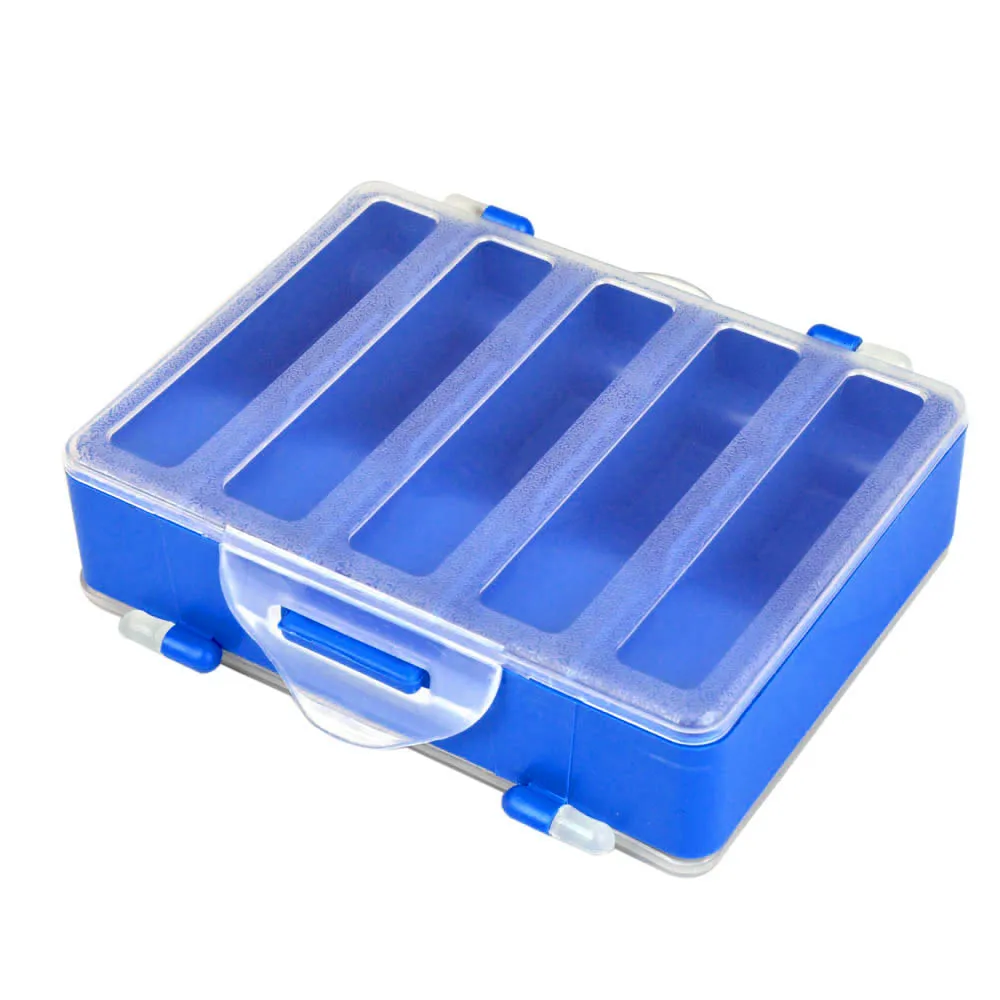 

10 Compartments Double Fishing Tackle Box Sided Transparent Visible Plastic Fishing Explosion Hook Swivels Beads Pesca Set Box
