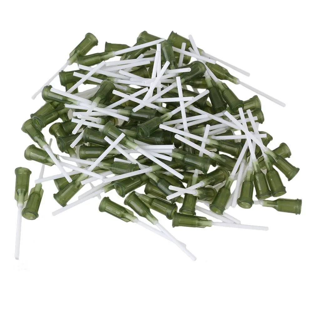 

Olive Green 1 Inch 14Ga Plastic Spiral Connector Dispensing Needles With PP Blunt Tip Needle (Pack of 100)