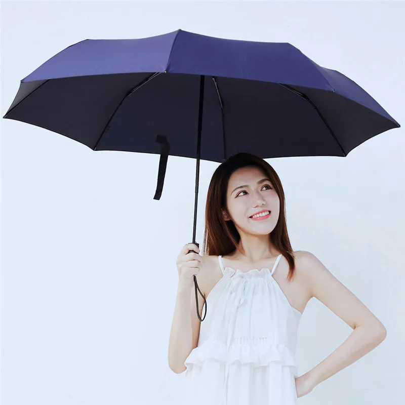 Xiaomi Lsd три складной зонт от дождя и солнца женский мужской большой крепкий каркас ветронепроницаемый анти-УФ 8 ребер нежный Mijia Зонты 3 цвета