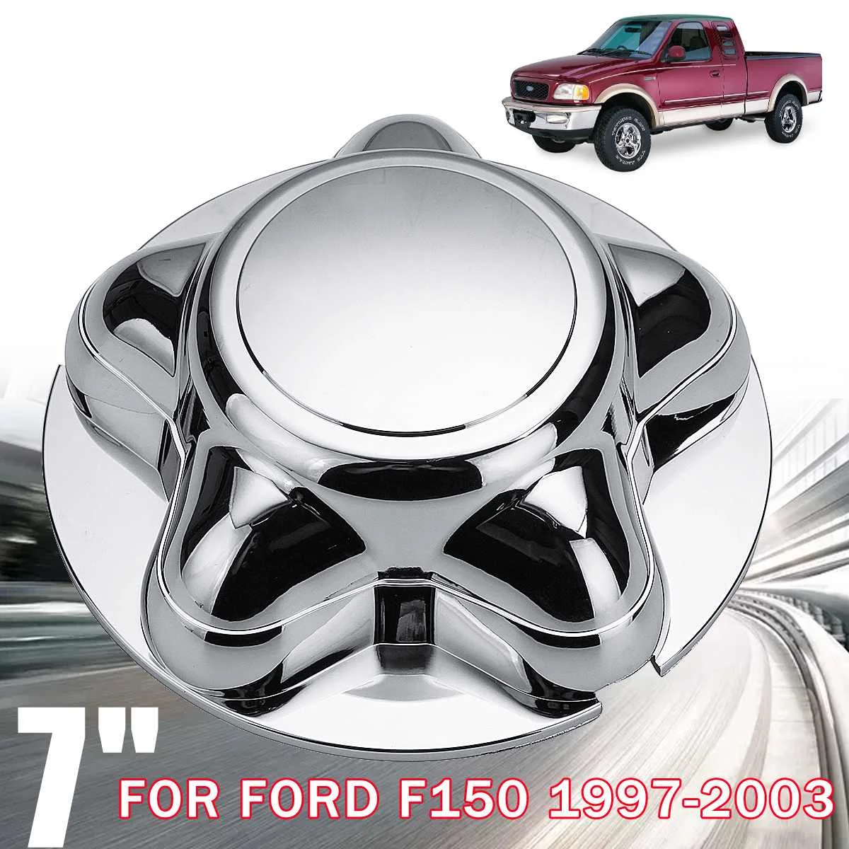 

7 Inch Wheel Hub Center Cap Chromium Cover Durable Anti Rust Waterproof Car Styling Decor For Ford F150 for Expedition 1997-2003