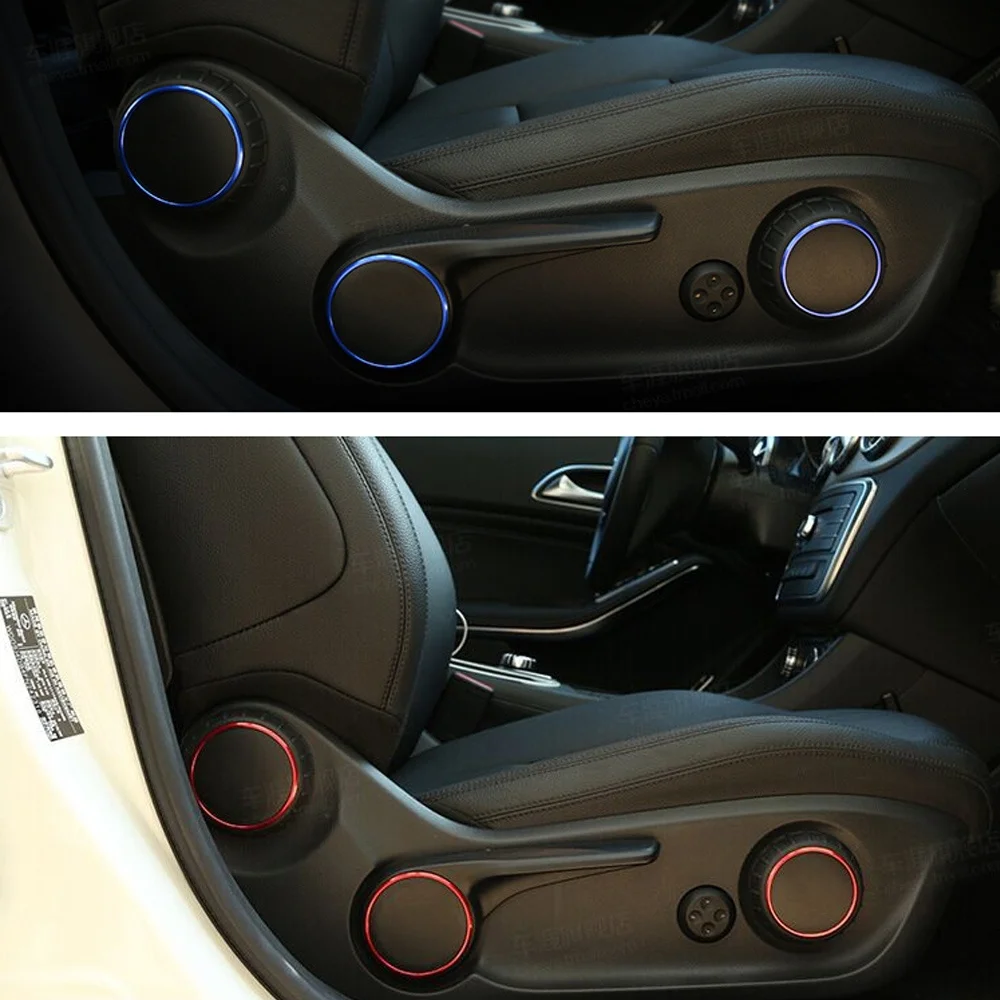 6pcs Car Seat Adjust Button Ring Trim For Mercedes Benz A B Cla Gla
