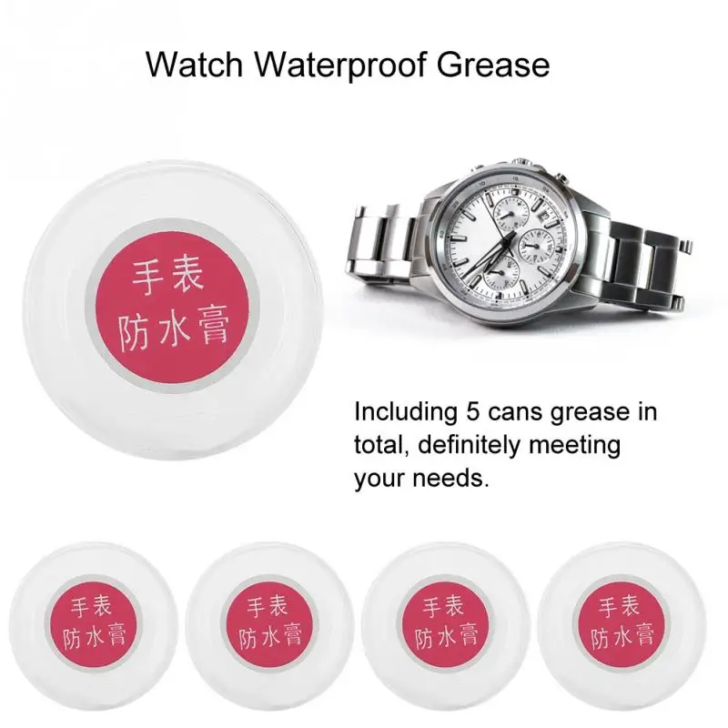 

5pcs Grease Waterproof Oil Watch Cream Upkeep Maintenance Repair Restorer Tool for Household watch repair parts tools