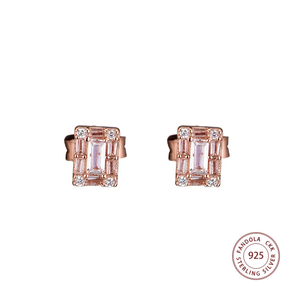 

Wholesale 925 Sterling Silver Earrings Women Rose Luminous Ice Wedding Earings Fashion Jewelry boucle d'oreille femme