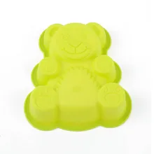 Molde de chocolate silicone acessórios de cozimento bolo ferramentas de decoração pastelaria fondant ferramenta dos desenhos animados urso forma grau alimentício 1pcs