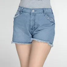 Регулярная средняя талия для женщин s Джинсы Свободные повседневные джинсовые летние шорты штаны карманы плюс размер шорты для женщин