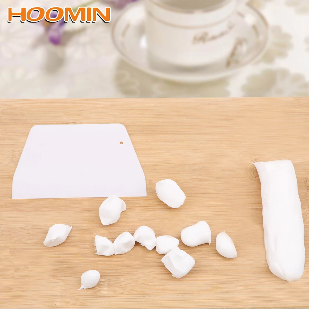 

HOOMIN Plastic Dough Knife Cream Smooth Cake Spatula DIY Cream Scraper Icing Fondant Scraper Multifunctional Baking Pastry Tools