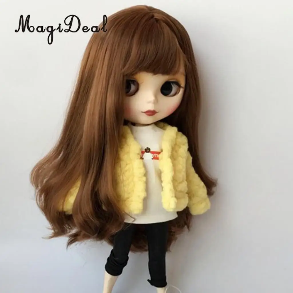 1/6 модное короткое плюшевое пальто без воротника для куклы Blythe зимняя одежда