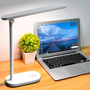 

Rechargeable Foldable Led Desk Lamp Modern 3 Light Colors Knob Switch Dimmer Eye Protection Reading Led Light Table Lamps