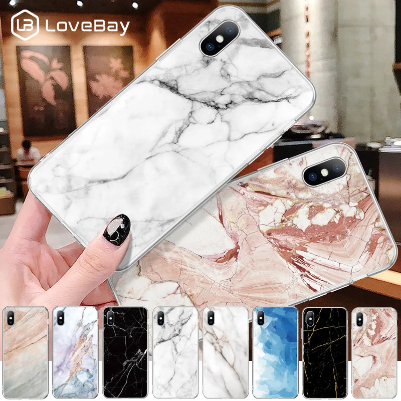 

Lovebay Case For iPhone X 7 8 6 6S Plus Marble Stone Texture Soft TPU Phone Cases For iPhone XS XR Xs Max 5 5s SE 6 7 Back Cover