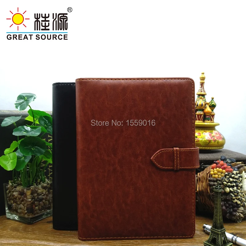 

High qualigh leather 6 ring binder with lock hasp for A5 notebook