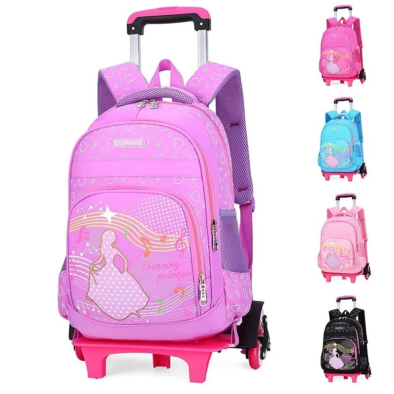 

Children Trolley School Bags Wheeled Backpack For Girls Kids Wheel Schoolbag Student Okul Cantalari Waterproof Mochila Escolar