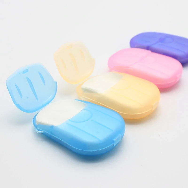

2 Packs Outdoor Travel Soap Paper Washing Hand Bath Clean Scented Slice Sheets Disposable Box Portable Paper Soap 20pcs/pack
