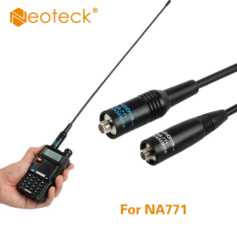 Neoteck NA 771 SMA Female Двухдиапазонная радиоантенна 144/430 МГц для Baofeng Kenwood Linton Jingtong Puxing