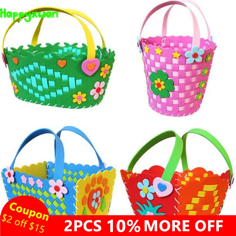 Happyxuan 4pcs/lot DIY Basket Weaving Craft for Kids Eva Handicraft