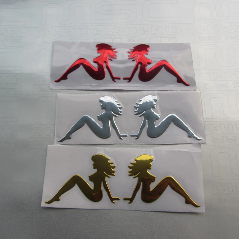 

Car Stickers 2 Beautiful Women Sitting Back To Back Soft Adhesive 3d Stickers Car Accessories