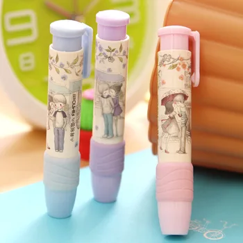 

1pcs New Lovely Students Pen Shape Hand Press Eraser Rubber Pencil Kid Funny Stationery Student Prize School Office Supplies