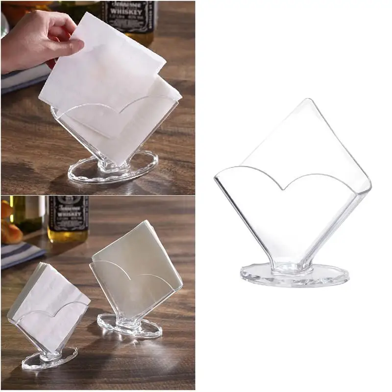 

OUNONA Transparent Napkin Box Upright Tissue Box Napkin Tray Storage Holder Tissue Container for Restaurant Paper Storage Box
