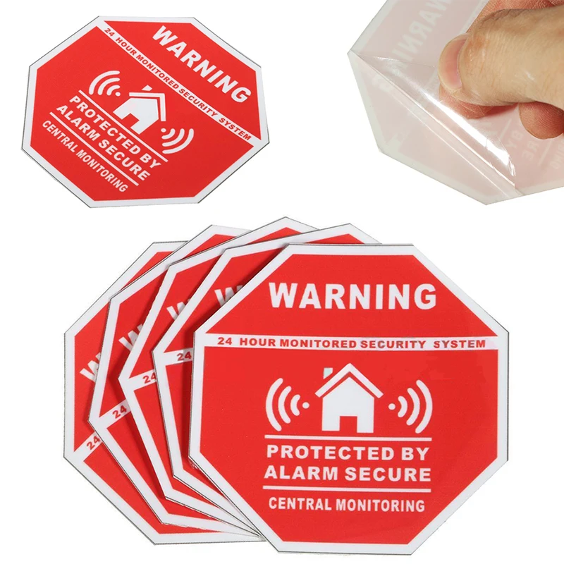 

JX-LCLYL 5pcs New Home Alarm Security Decals Warning Signs Window Door Stickers 7.5*7.5cm