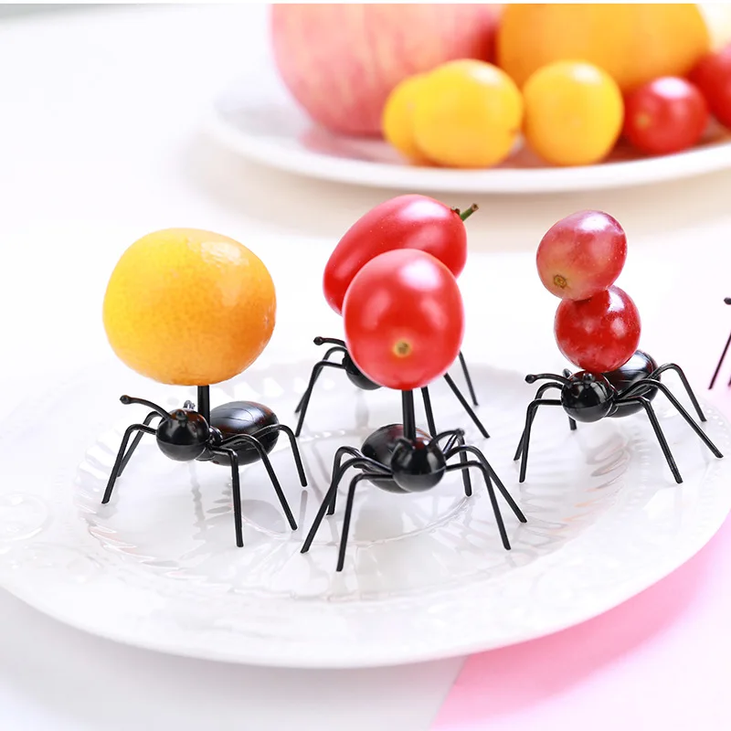 

Ant Food Picks Snack Tableware Children Kitchen Decoration Fruit Accessories