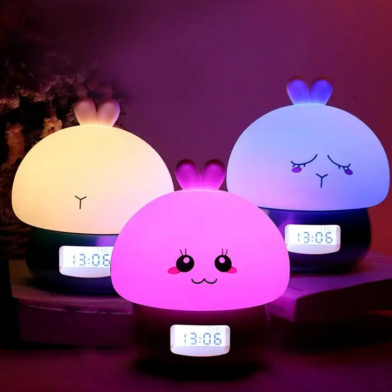 Colorful Multi color Remote Control Timing Cute Expression Bunny Alarm