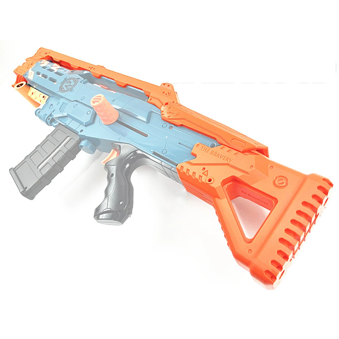 

ML A Type Barrel With Stock Kits For Nerf Zombie Strike ZED Squad Longshot CS-12 Blaster Outdoor Fun - Orange/Grey/Blue/Pink/