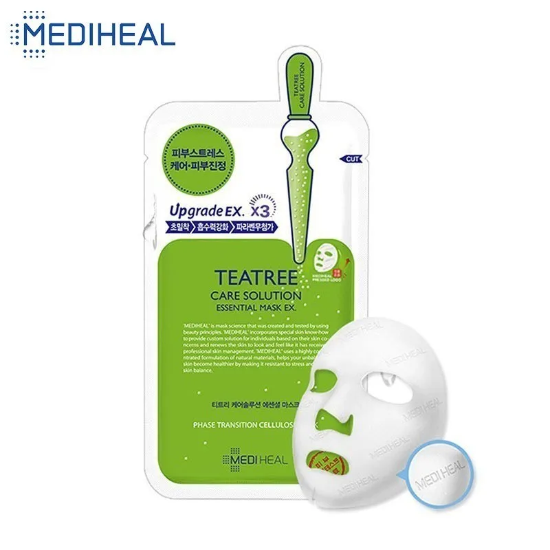 

1PC Mediheal Tea Tree Face Mask Moisturizing Facial Sheets Korean Cosmetics Mask For Face Skinfood Anti Wrinkles Women Skincare