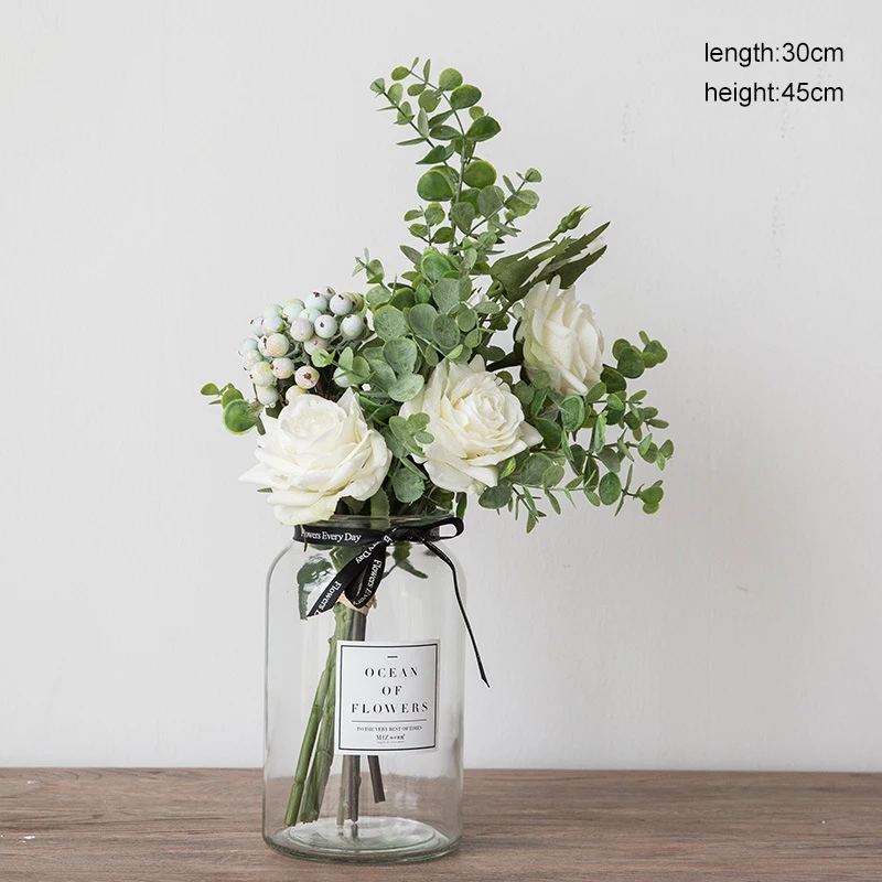 Rose Artificial Flowers for Wedding Fake Flowers Home Decor Artificial Flower Bouquet Wedding Table Home Garden Party Decoration Rose Artificial Flowers for Wedding Fake Flowers Home Decor Artificial Flower Bouquet Wedding Table Home Garden Party Decoration