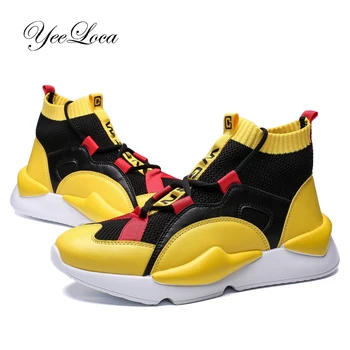 

New Male Sock Sneakers Brand Designers Breathable Shoes For Men Air Sole Damping Slip-On Boy Cool Walking Footwear Trainers Male