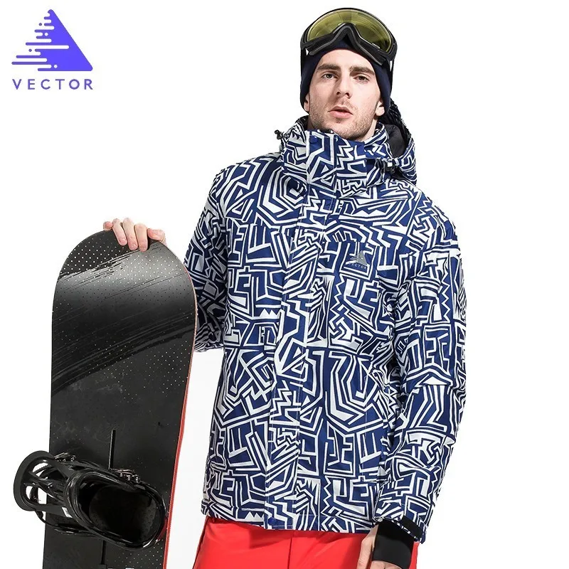 Векторная Мужская лыжная куртка Толстая теплая зимняя куртка капюшон уличные спортивные зимние костюмы водонепроницаемые лыжные костюмы для сноуборда, ветрозащитные костюмы