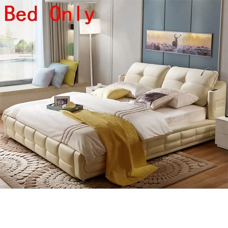 Bett الاطفال مربع مضاءة الشقي Recamaras Mobilya Letto هل مجموعة الحديثة أثاث غرفة نوم الجلود دي Dormitorio Mueble كاما Moderna السرير