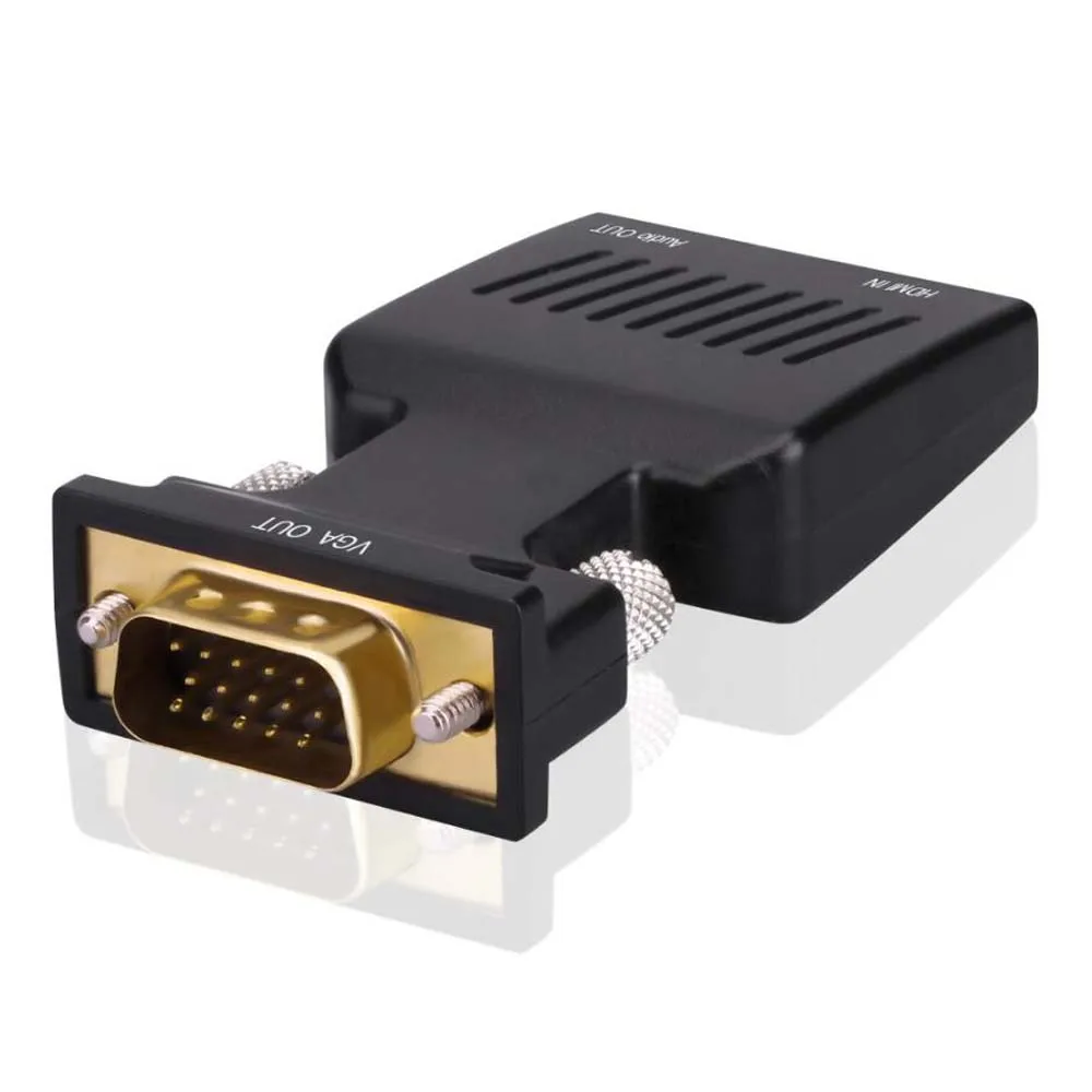 Adattatore da Hdmi a Vga con Audio da 3.5 Mm Femmina a Maschio Hd 1080P per Hdtv Proiettore Monitor