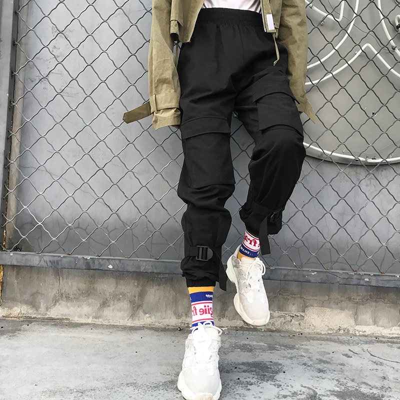 

Women Sweatpant Military Cargo Pants Buckle Hipster Punk Trousers Female Harajuku Joggers High Waist Hip Hop Pantacourt Winter