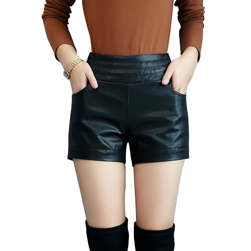 

2019 New Spring Genuine Sheep Leather Fashion Shorts Women Casual Large Size Short Pants Girls Oversize clothes