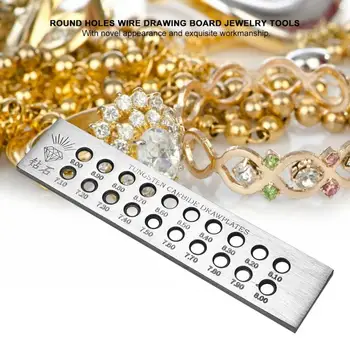 

Professional Round Holes Wire Drawing Board Metal Drawplate Jewelry Tools Decorations Jewelry Making Tool Accessory for Jeweler
