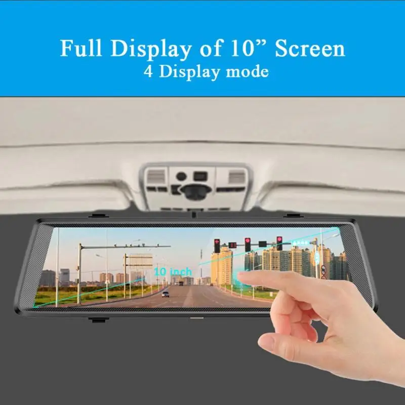 

F900 10 Inch Full Mirror Dual Lens FHD 1080P Car DVR Rearview Mirror Camera 1:1 split screen display portable recorder