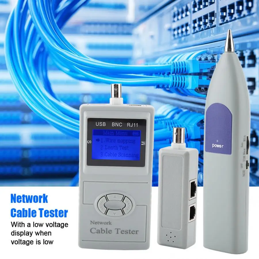 SML 8828 Protable Digital LCD Network Cable Wiring Tester Meter Tracker