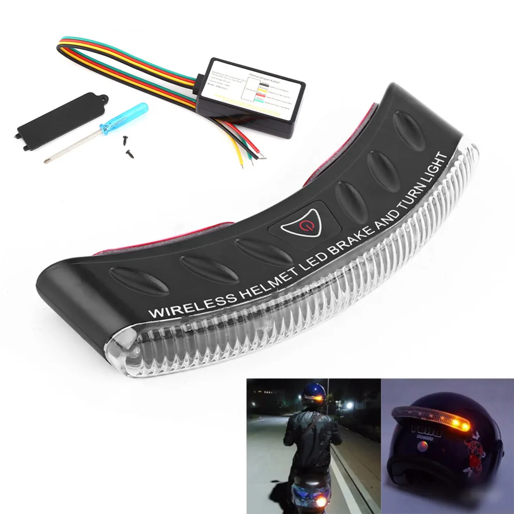 12V 5W Wireless LED Universal Motor Motorcycle Helmet Brake and Turn Signal Light Warning Light Motorcycle Helmets Lamp