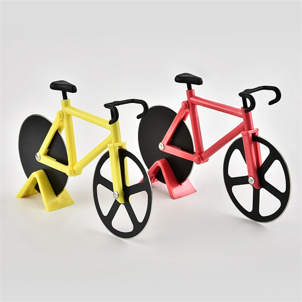 Stainless Steel Pizza Knife Two-wheel Bicycle Shape Pizza Cutting Knife Pizza Tool Bike Round Pizza Cutter knives Yellow Stainless Steel Pizza Knife Two-wheel Bicycle Shape Pizza Cutting Knife Pizza Tool Bike Round Pizza Cutter knives Yellow
