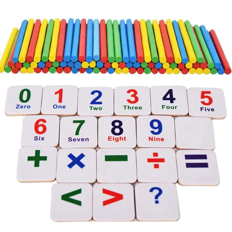 Деревянные палочки магнит на холодильник подсчет математики образования раннего обучения игрушечные лошадки для детей Математика Stick