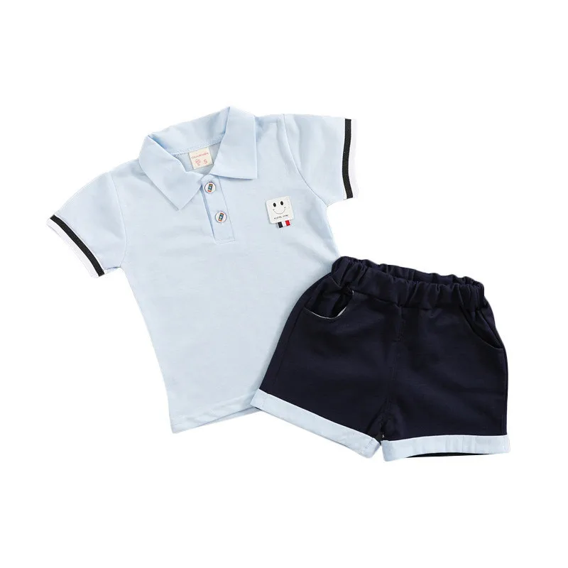 Summer Baby Boys Clothes Set Cotton Toddler Suits Short Sleeve Shirt + Black Pants Children Clothing For Kids Boys Summer Baby Boys Clothes Set Cotton Toddler Suits Short Sleeve Shirt + Black Pants Children Clothing For Kids Boys