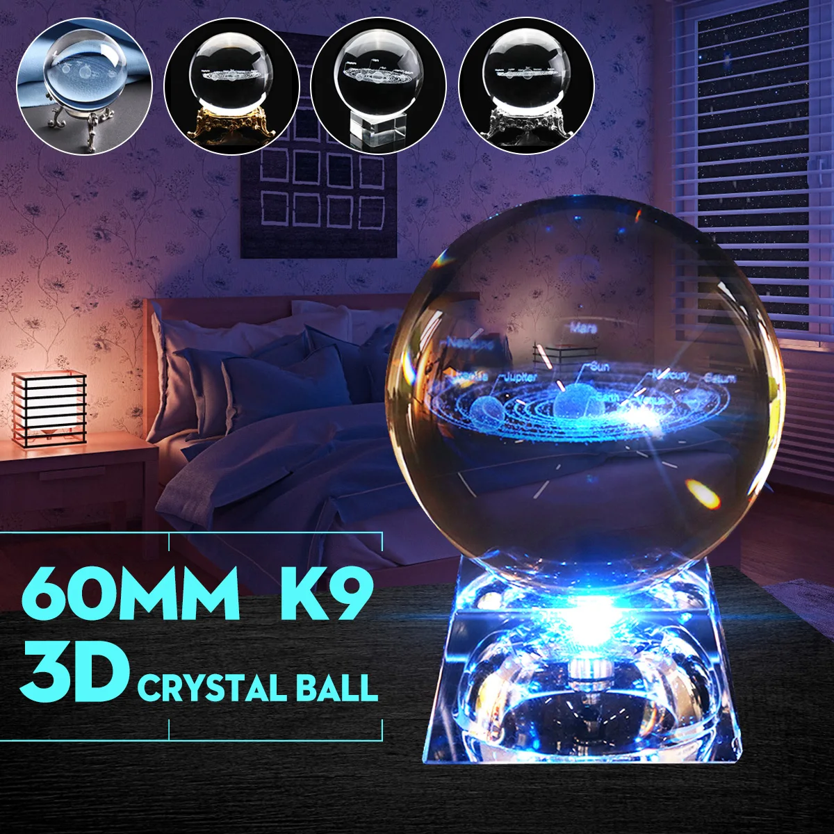 60 мм диаметр 3D Хрустальный шар солнечная система модель украшения дома