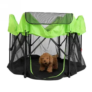 

Portable Foldable Playpen Pet Dog Crate Room Puppy Exercise Kennel Cat Cage Water Resistant Outdoor Removable Mesh Shade Cover